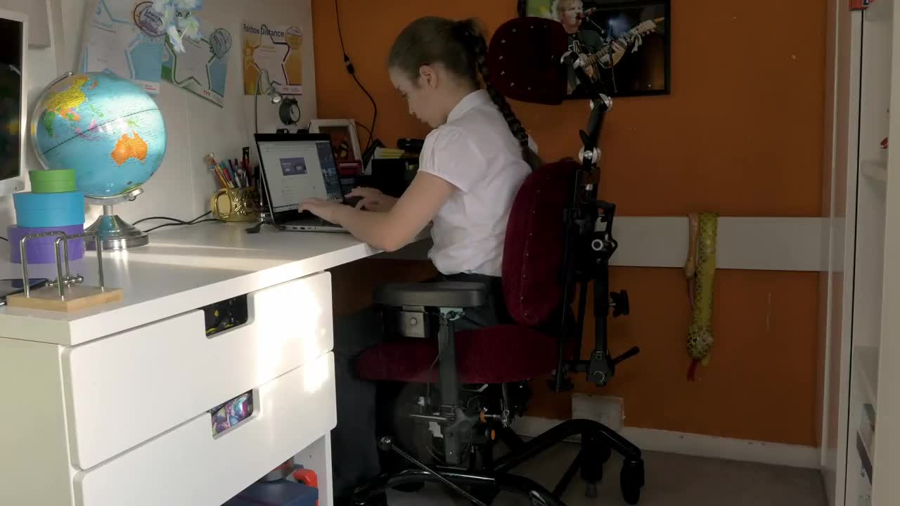 Mercado child task chair, in use at a desk